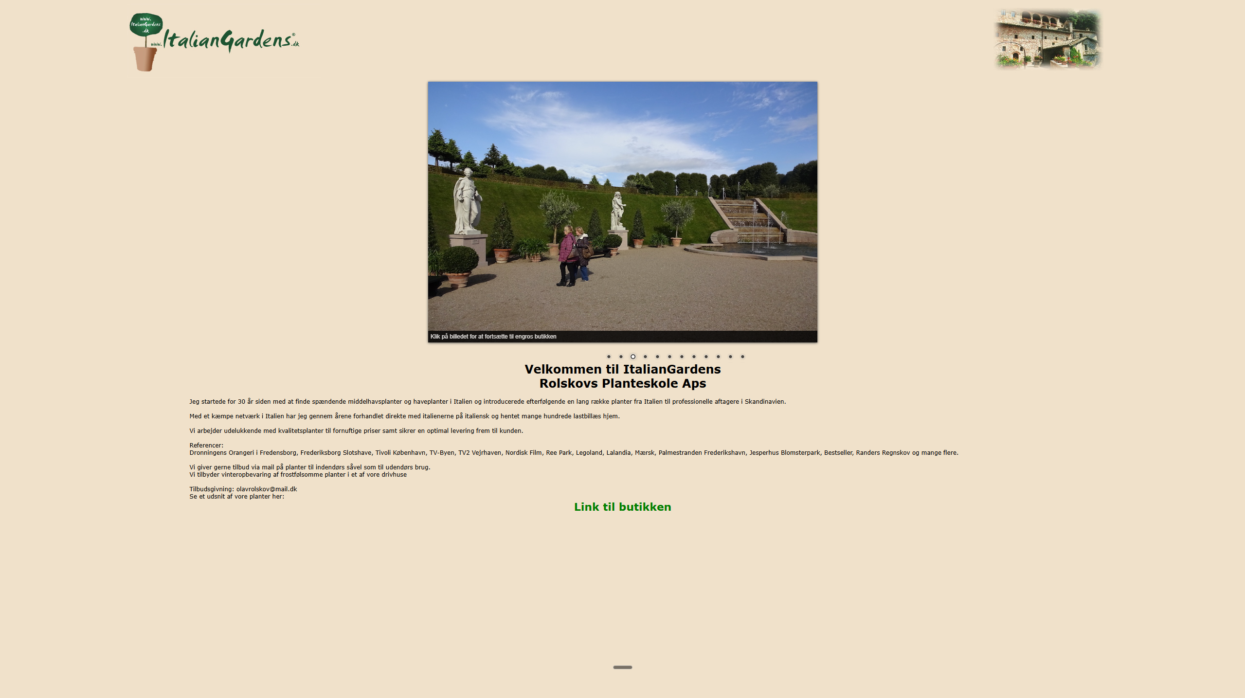 ItalianGardens gammel hjemmeside